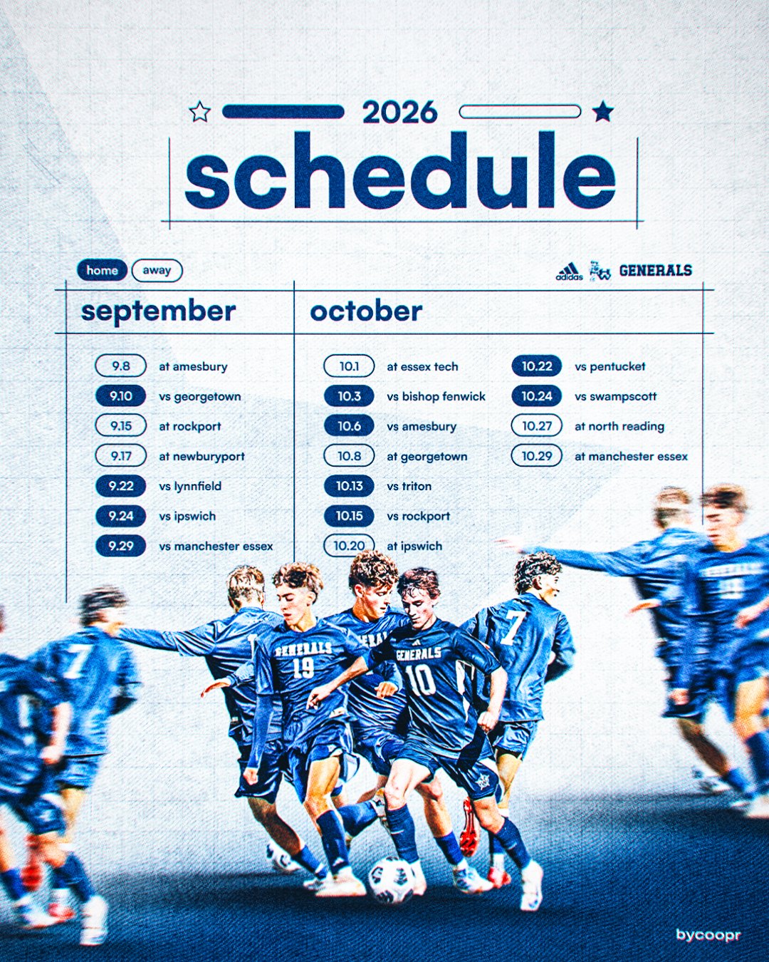 Hamilton-Wenham Generals 2026 soccer schedule