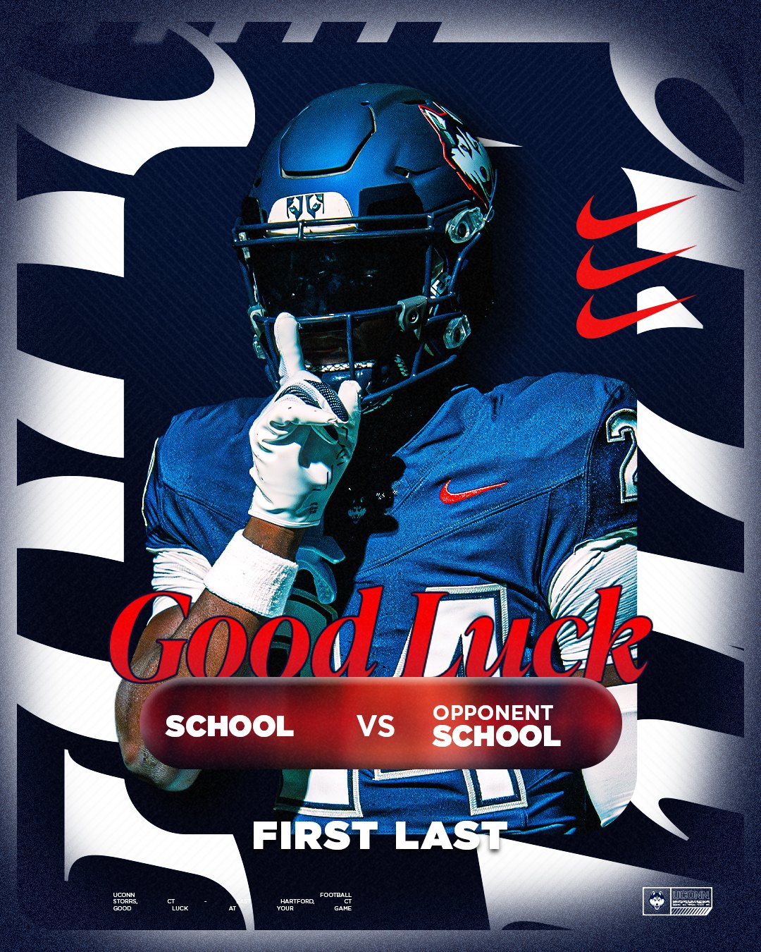 Good Luck graphic for UConn Football recruits