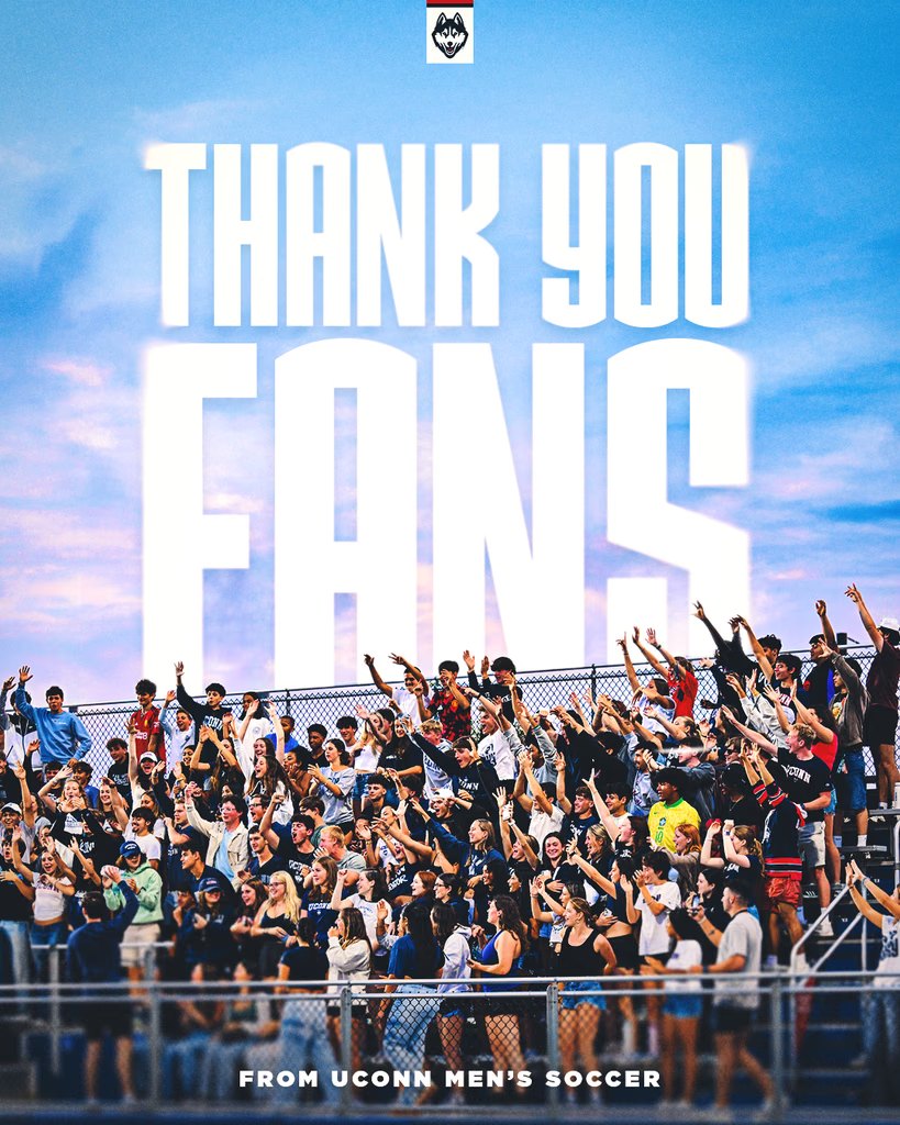 Thank You Fans graphic for UConn Men's Soccer